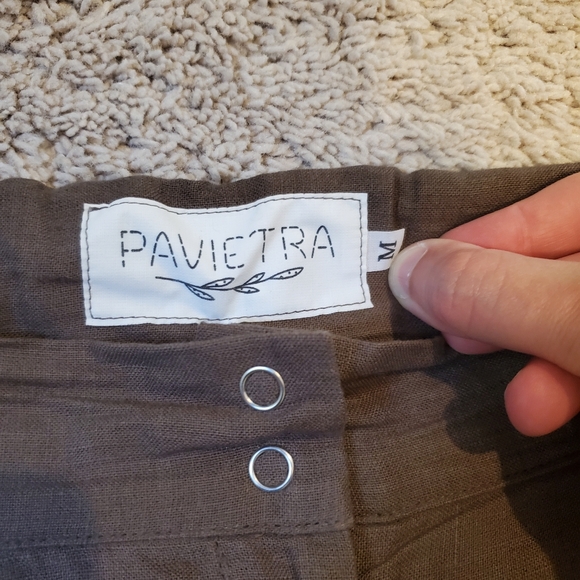 Pavietra Linen Teklya Pants in Chocolate Brown - Picture 3 of 6